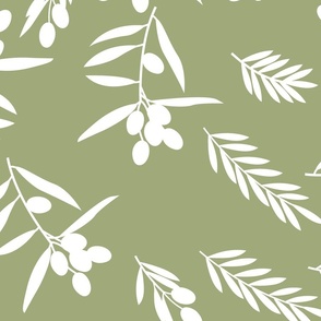 Floral, olive branches