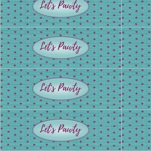 cut and sew fabric panel for cat toys with the text - Let's Pawty - .