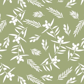 Floral, olive branches, small