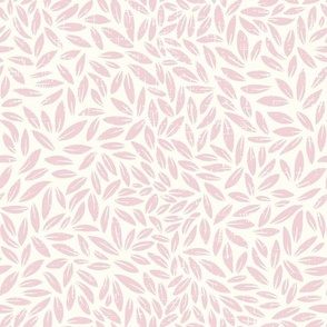 Scattered Leaves - soft pink - cotton candy  and natural