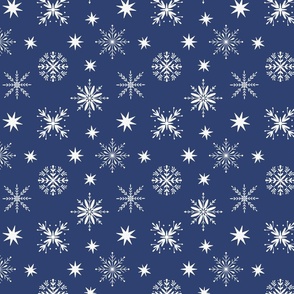 Holiday Winter Snowflakes multidirectional , dark blue