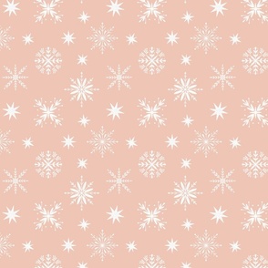Holiday Winter Snowflakes multidirectional , blush pink