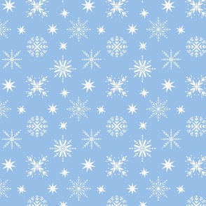 Holiday Winter Snowflakes multidirectional , light blue