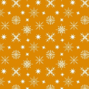 Holiday Winter Snowflakes multidirectional , orange