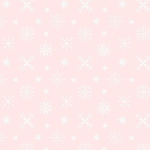 Holiday Winter Snowflakes multidirectional , light pink
