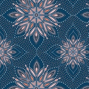 Iona Floral Star - large - navy and pink