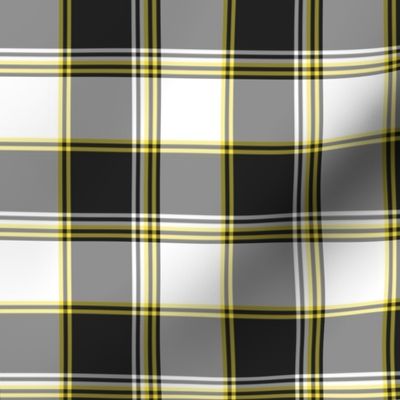 FS Black Yellow and White Team Colors Check Plaid Design