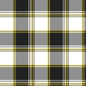 FS Black Yellow and White Team Colors Check Plaid Design