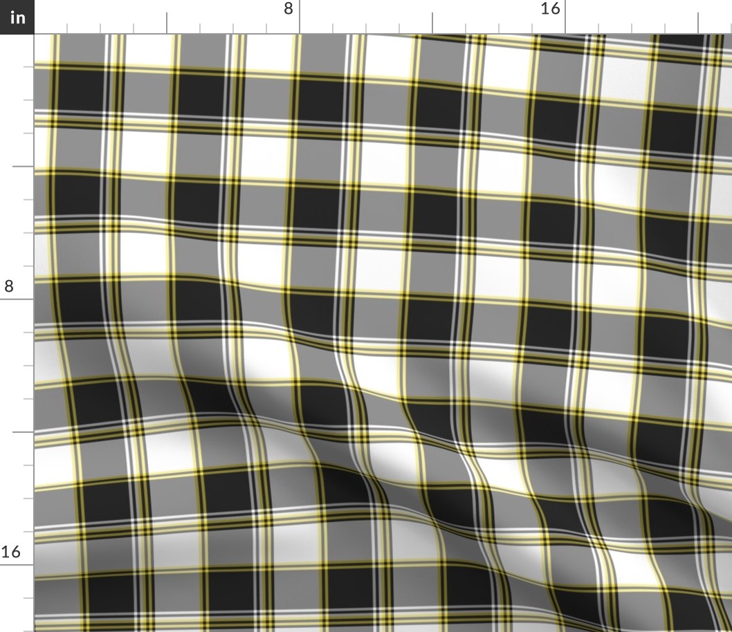 FS Black Yellow and White Team Colors Check Plaid Design