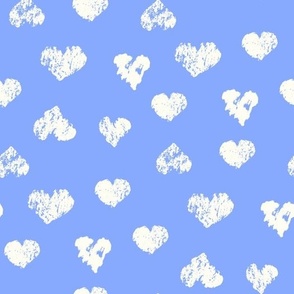 Chalk Hearts blue and cream by Jac Slade