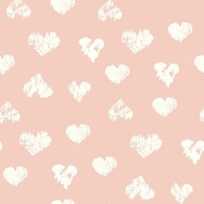 Chalk Hearts boho blush pink and cream by Jac Slade