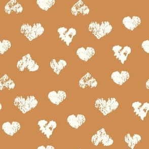 Chalk Hearts boho brown and cream by Jac Slade