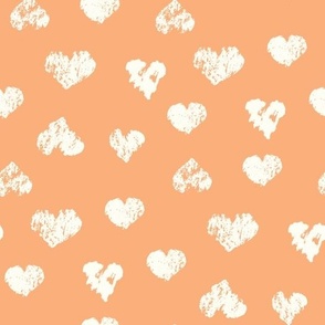 Chalk Hearts boho orange and cream by Jac Slade