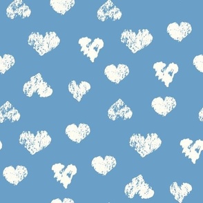 Chalk Hearts sea blue and cream by Jac Slade