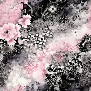 Traditional Japanese silk floral L