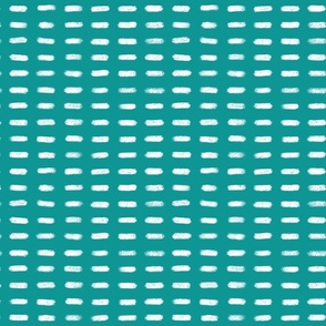 White chalk dashes on teal background - small