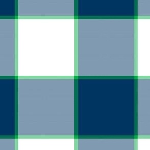 FS Admiral Navy Blue and White Buffalo Check Design with Elegant Green Accents