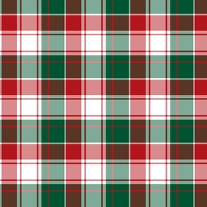 FS Red, Green and White Christmas Check Plaid