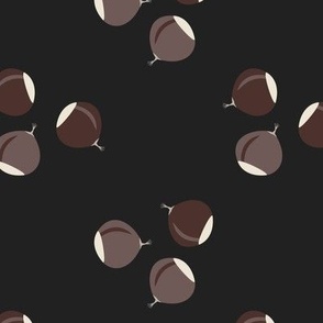 Chestnuts on black - Medium scale