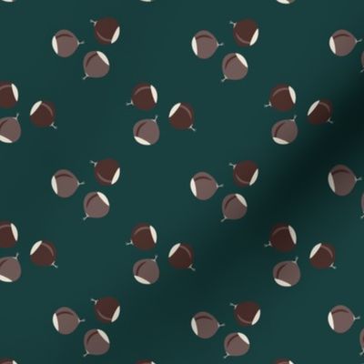 Chestnuts on dark teal - Small scale
