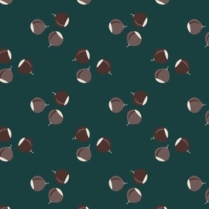 Chestnuts on dark teal - Small scale