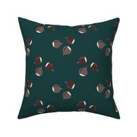 Chestnuts on dark teal - Medium scale