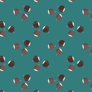Chestnuts on light teal - Small scale