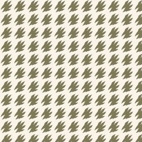 Large |  Squirrel Tracks in Green and Cream Houndstooth
