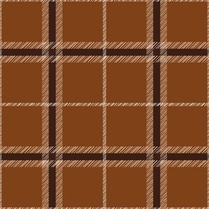 Large |  Woodland Hand-Drawn Plaid in Rust Brown