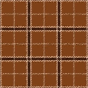 Small |  Woodland Hand-Drawn Plaid in Rust Brown