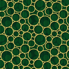 green spots with gold circles