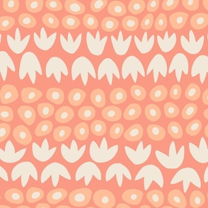 Simple Floral Stripes - Peach Fuzz - Large Version