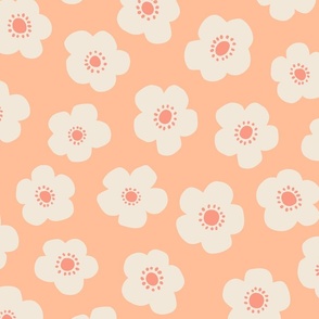 Flower Field - Peach Fuzz -  Large Version