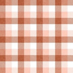 (small scale) 3 color fall plaid - white/pink/brown - LAD23