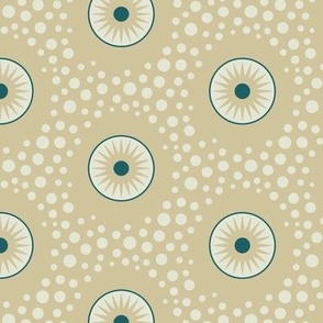 Circles and organic dots on tan 