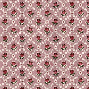 picottage background, floral with diamond grid