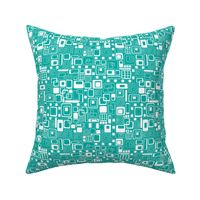 Ditsy Squares Aqua