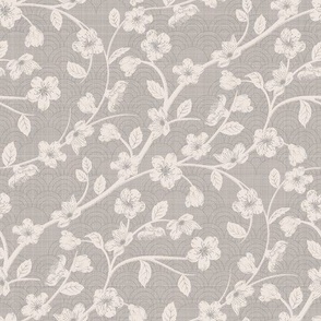 cherry blooms - light grey