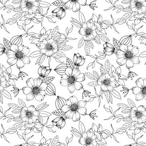 white and black flower pattern
