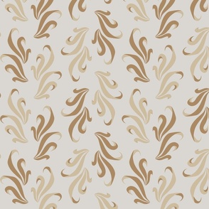 Swaying and Flowing in cream, peach and brown ( large scale )