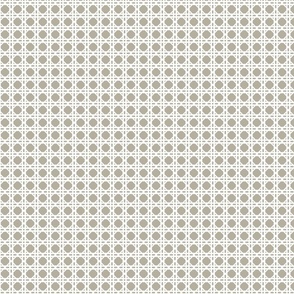 White on Beige Rattan Caning Pattern