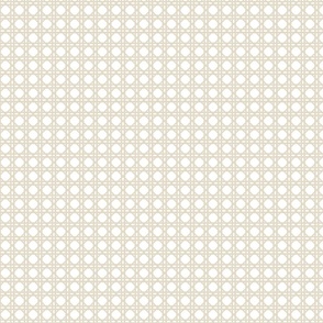 Cream on White  Rattan Caning Pattern