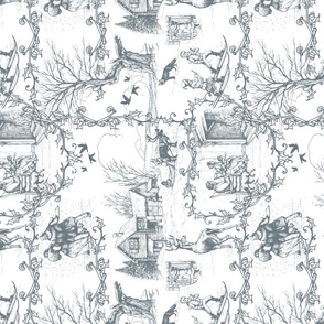 In the Heart of Winter grey Tea Towel