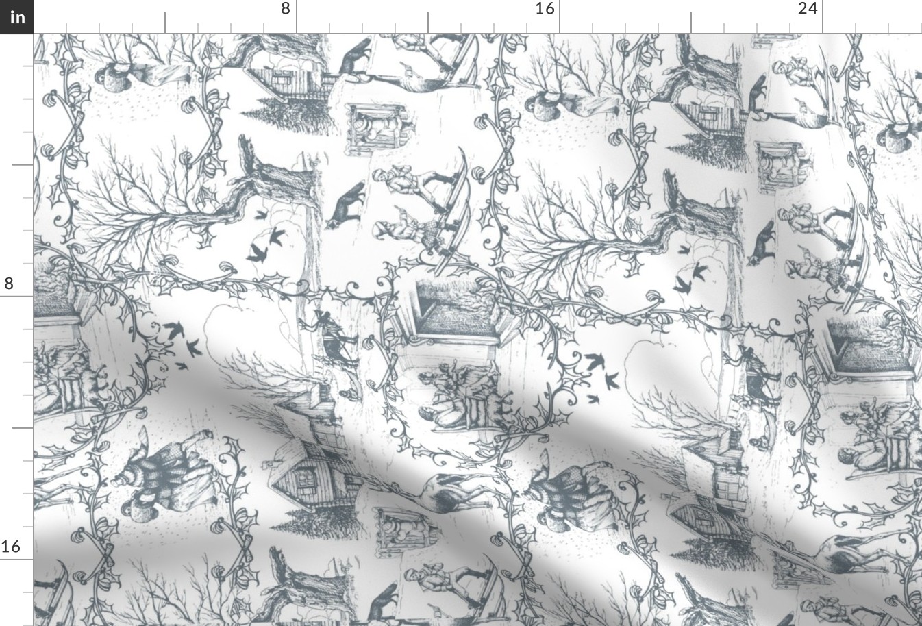 In the Heart of Winter grey Tea Towel