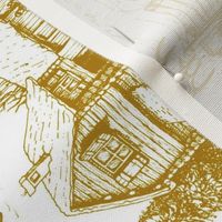 In the Heart of Winter mustard Tea Towel