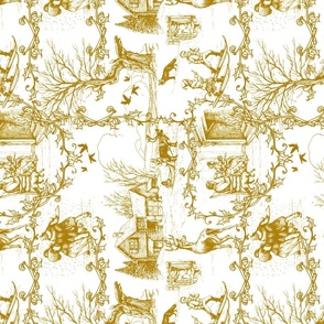 In the Heart of Winter mustard Tea Towel