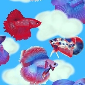 Fish in Flight Blue
