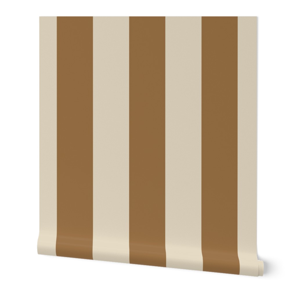 Classic vertical cabana stripes yellow ochre and beige - large scale