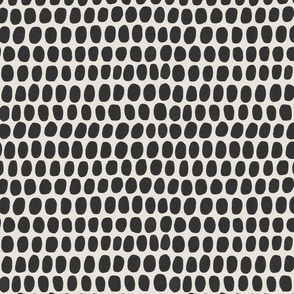 Abstract brushed dots Tricorn Black on Origami White