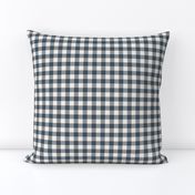 Gingham Check, dark gray and ivory (medium) - faux weave checkerboard 1/2" squares
